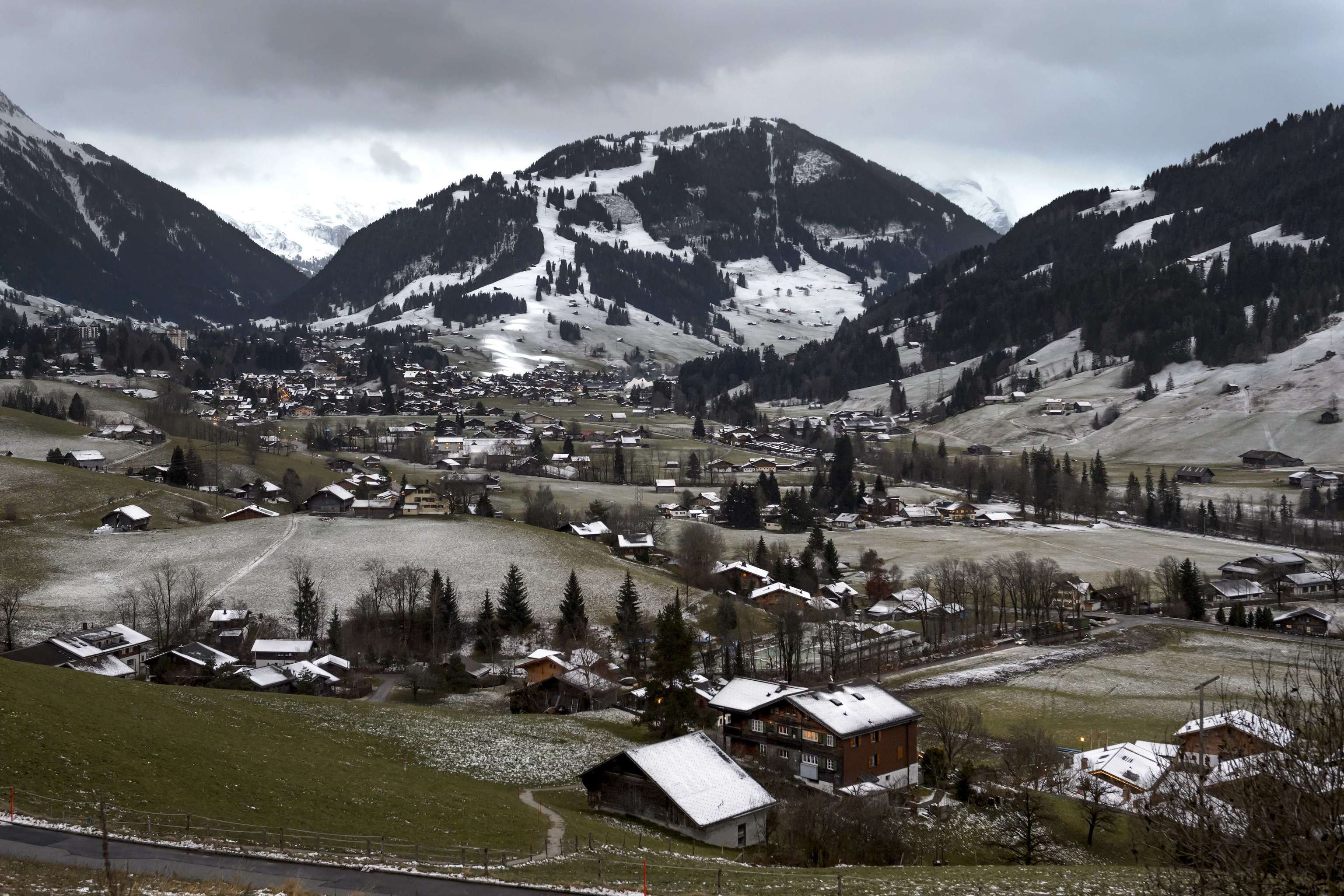 shows the Swiss resort of Gstaad.