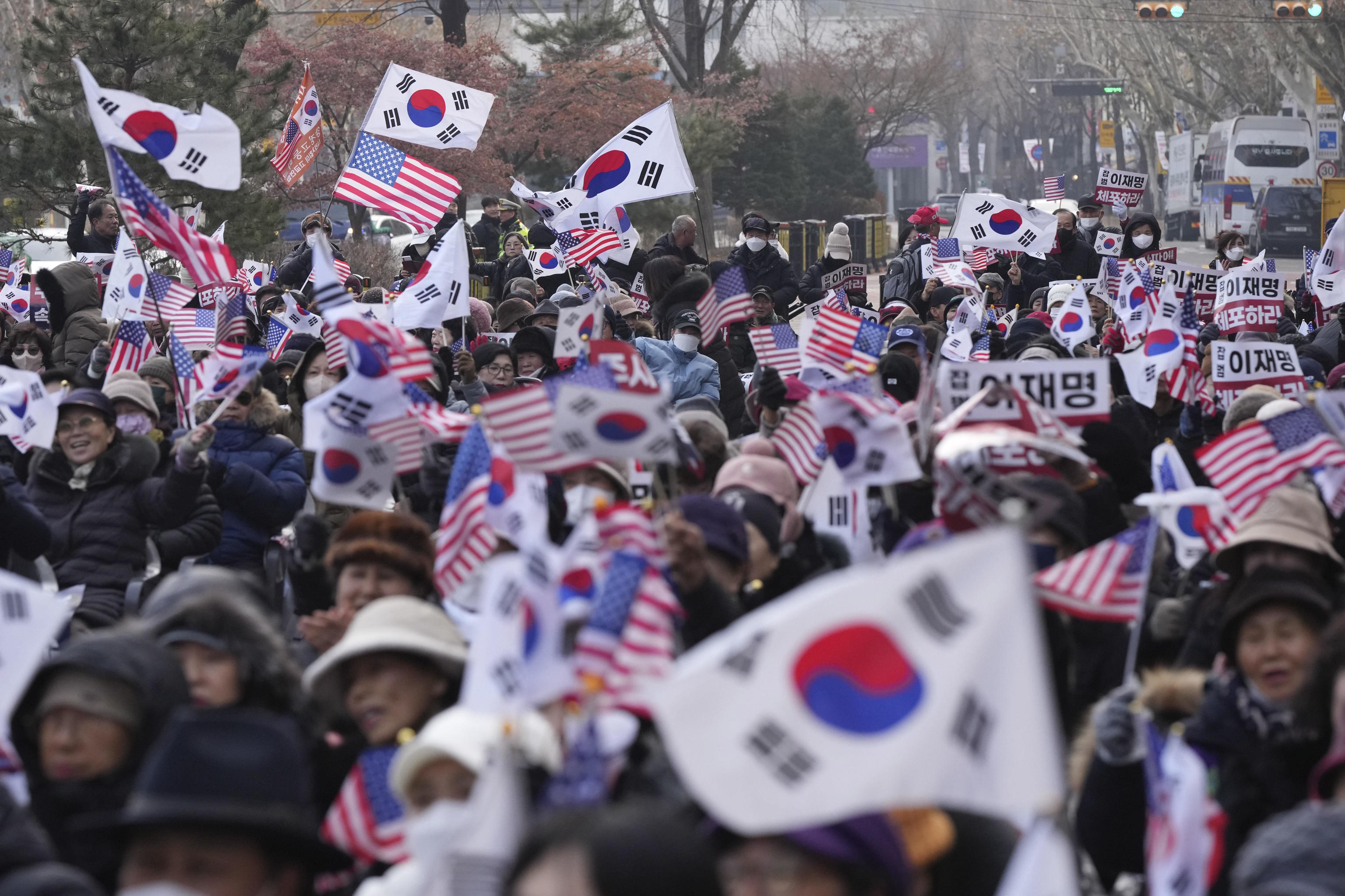 Supporters of impeached South Korean President Yoon Suk Yeol.