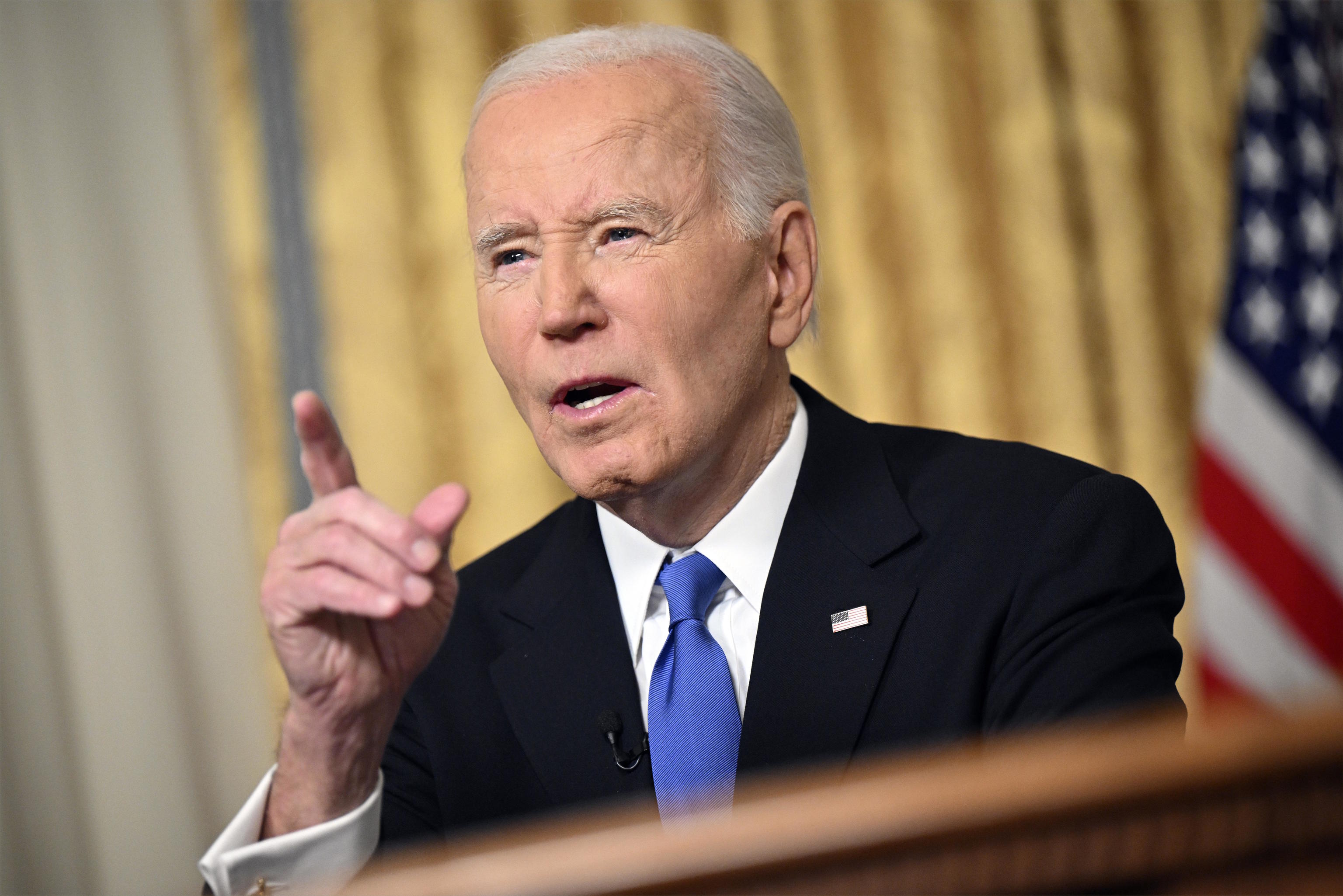 Biden speaks from the Oval Office of the White House during his farewell.