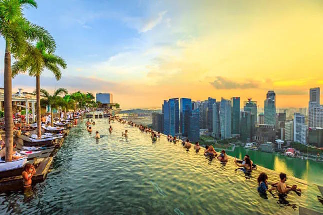 Infinity pool at the Marina Bay Sands hotel in Singapore.