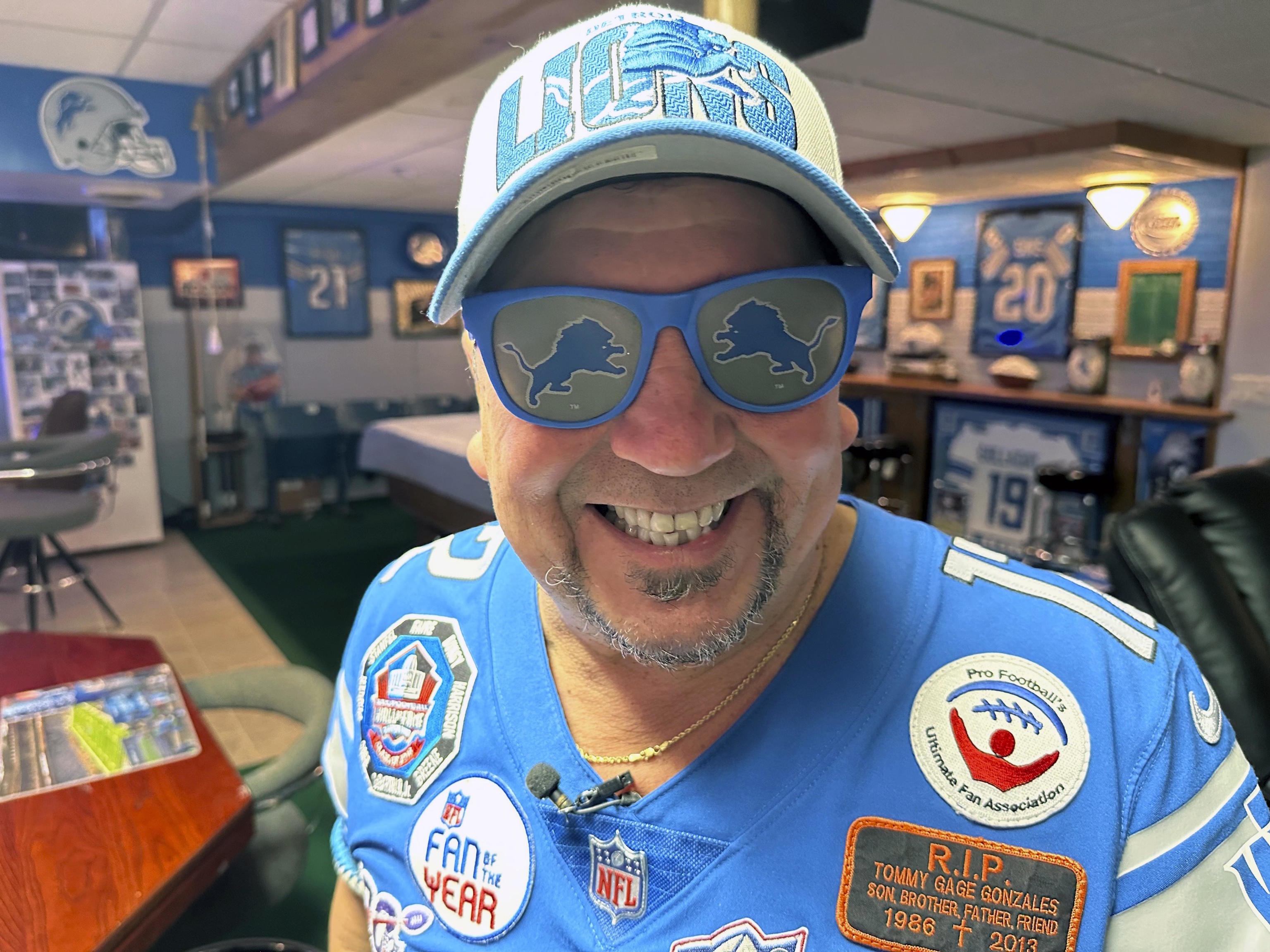 Detroit Lions NFL football fan Rob Gonzales.