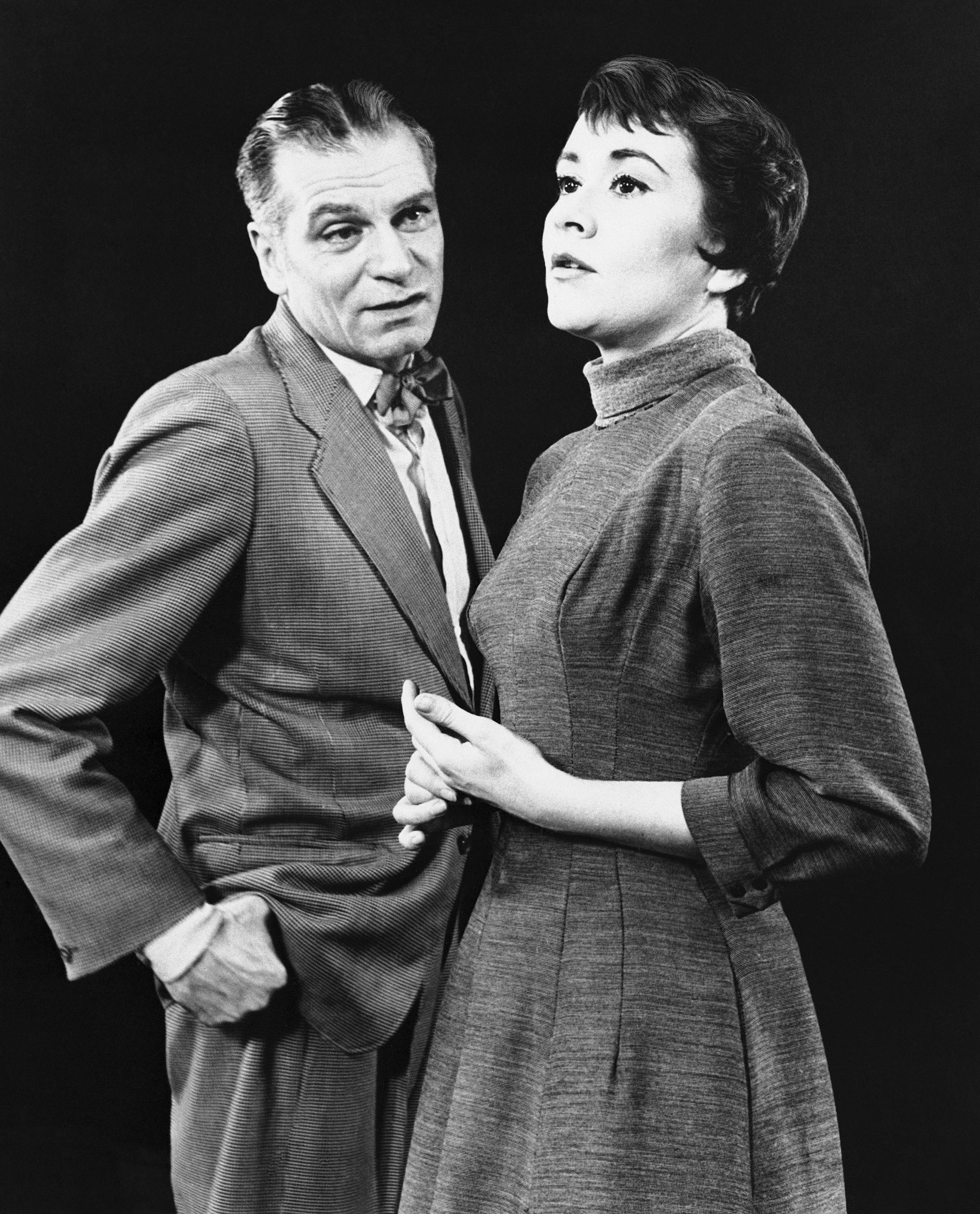 Laurence Olivier and English actress Joan Plowright in 1958.