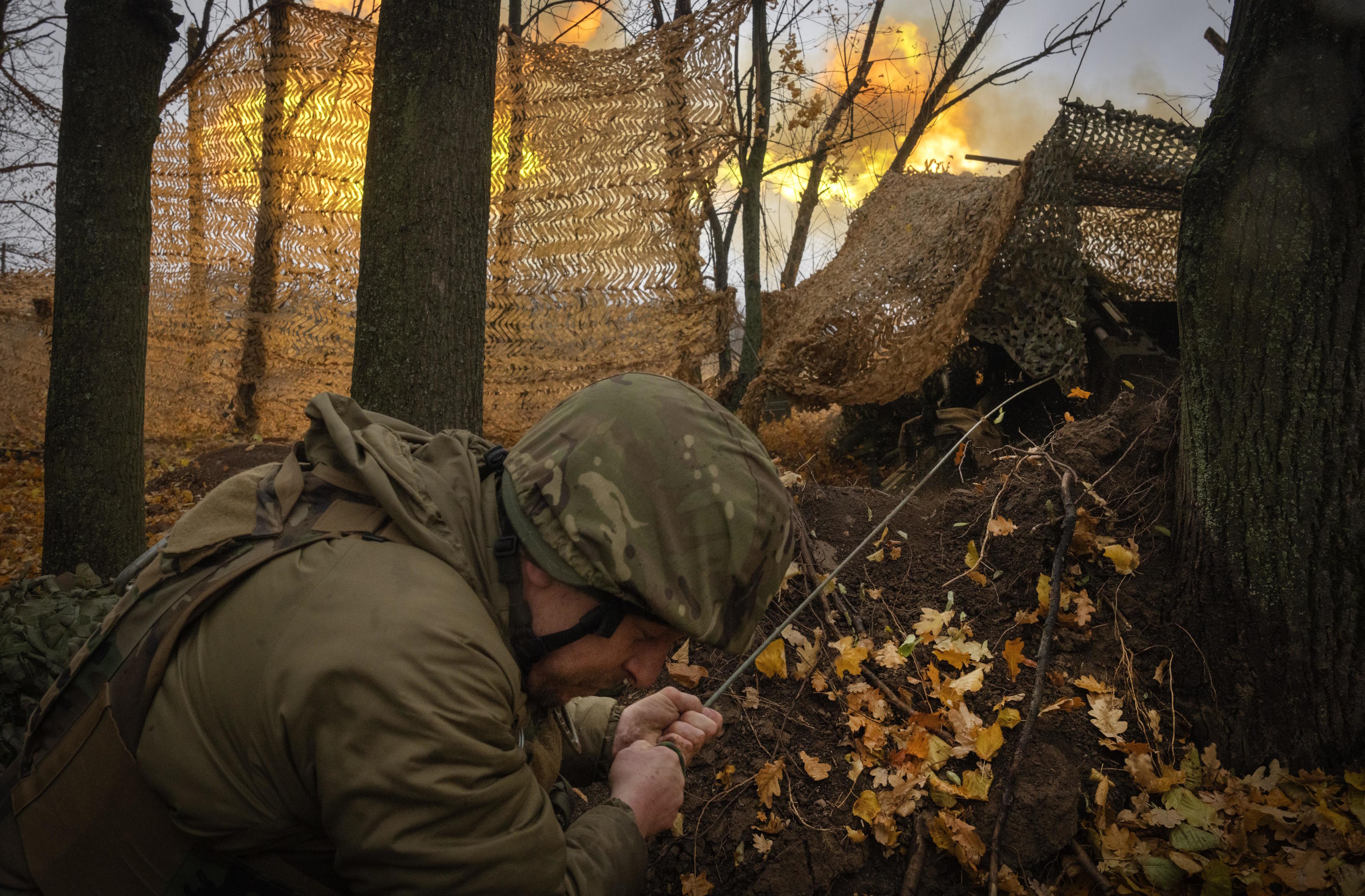 Ukrainian soldier in the Kharkiv region.