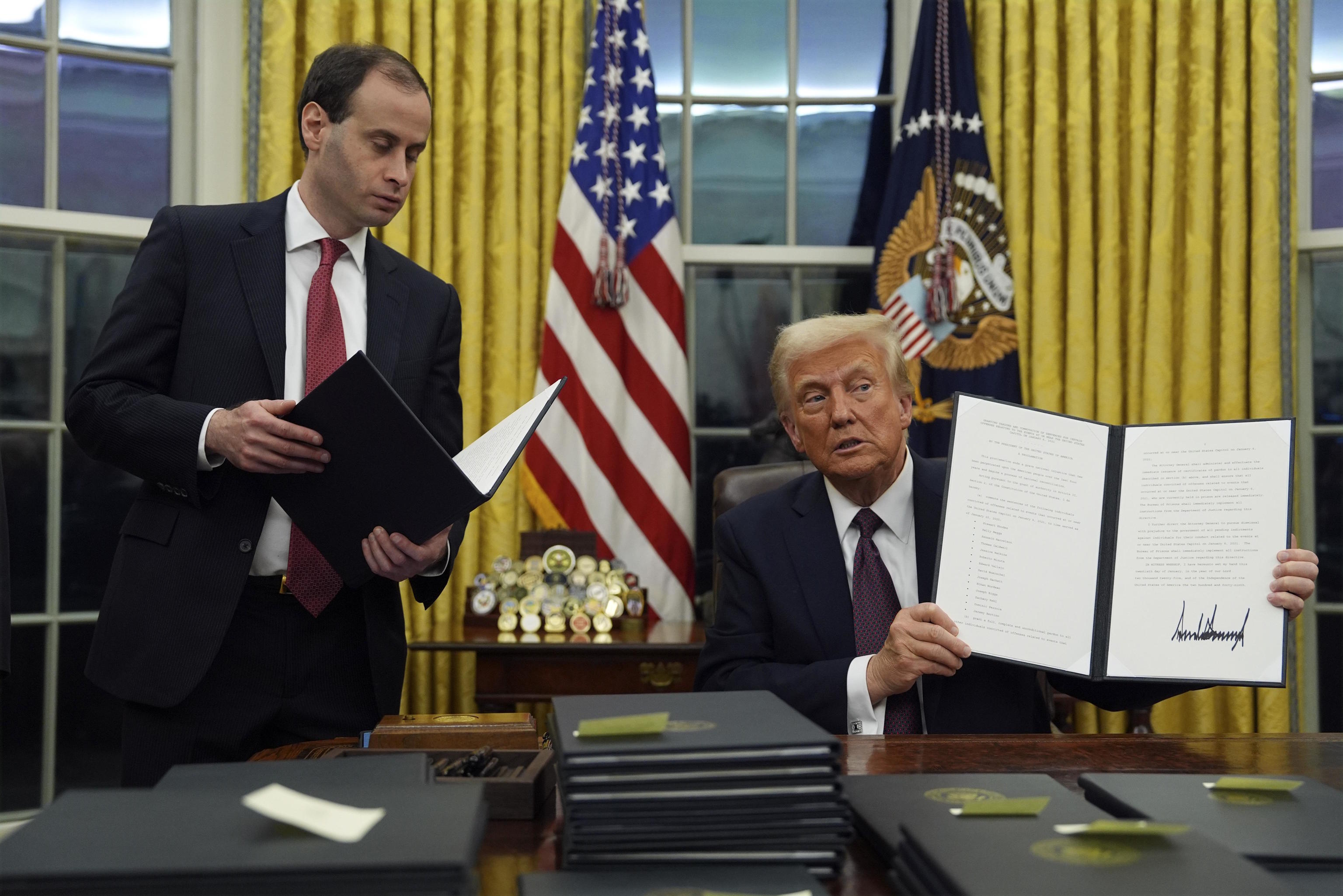 US President Donald Trump in the Oval Office of the White House.