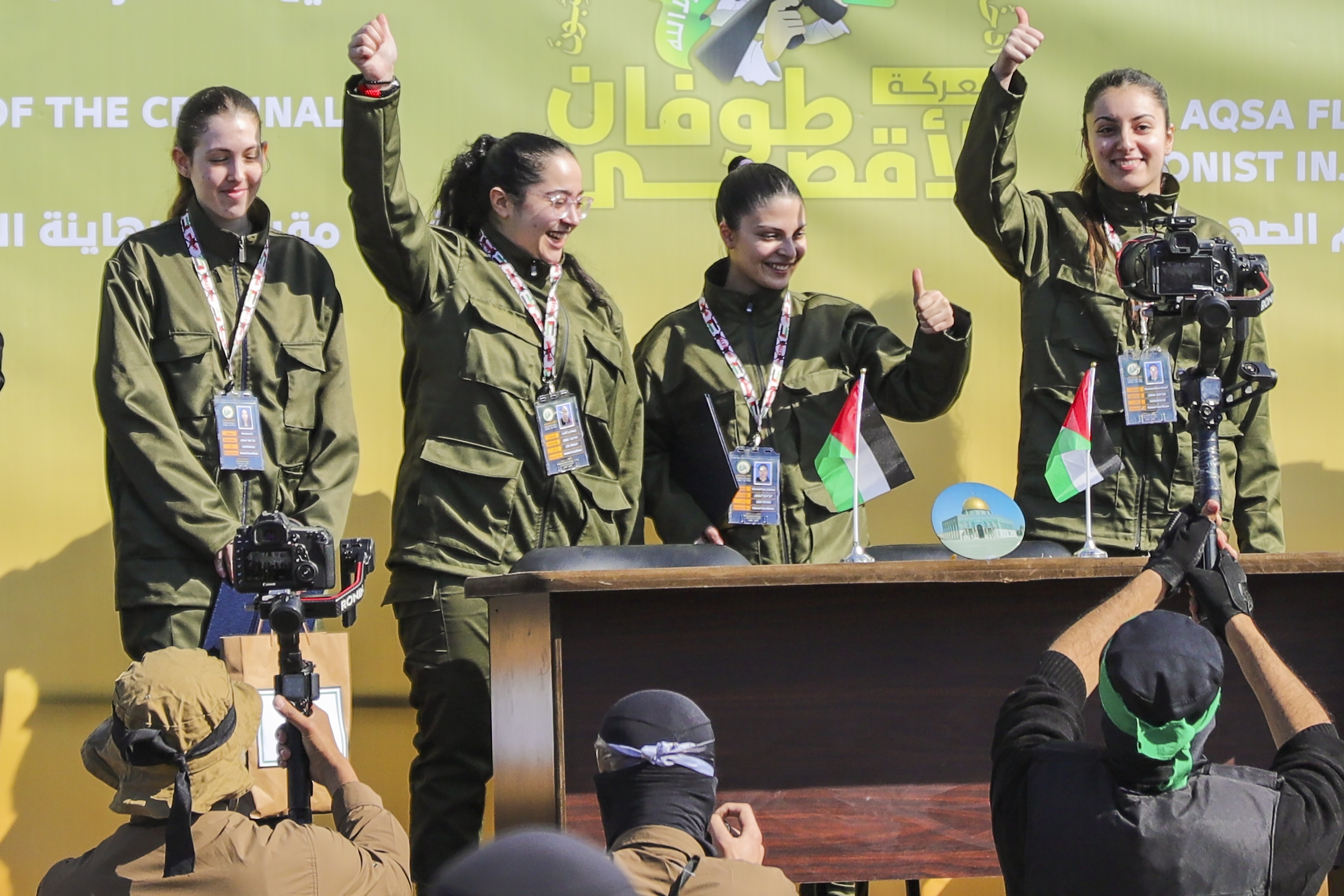 Israeli female soldier hostages Naama Levy, Daniella Gilboa, Karina Ariev and Liri Albag.