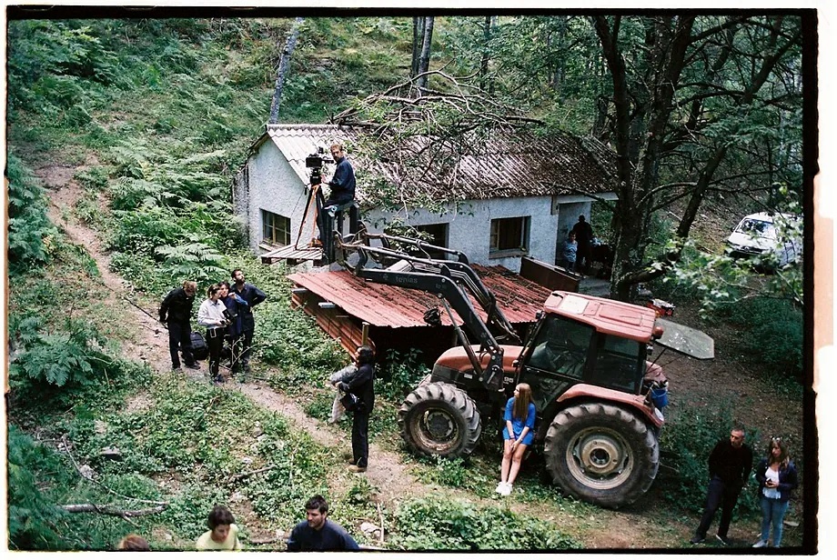 A filming moment of 'Human Hibernation'.