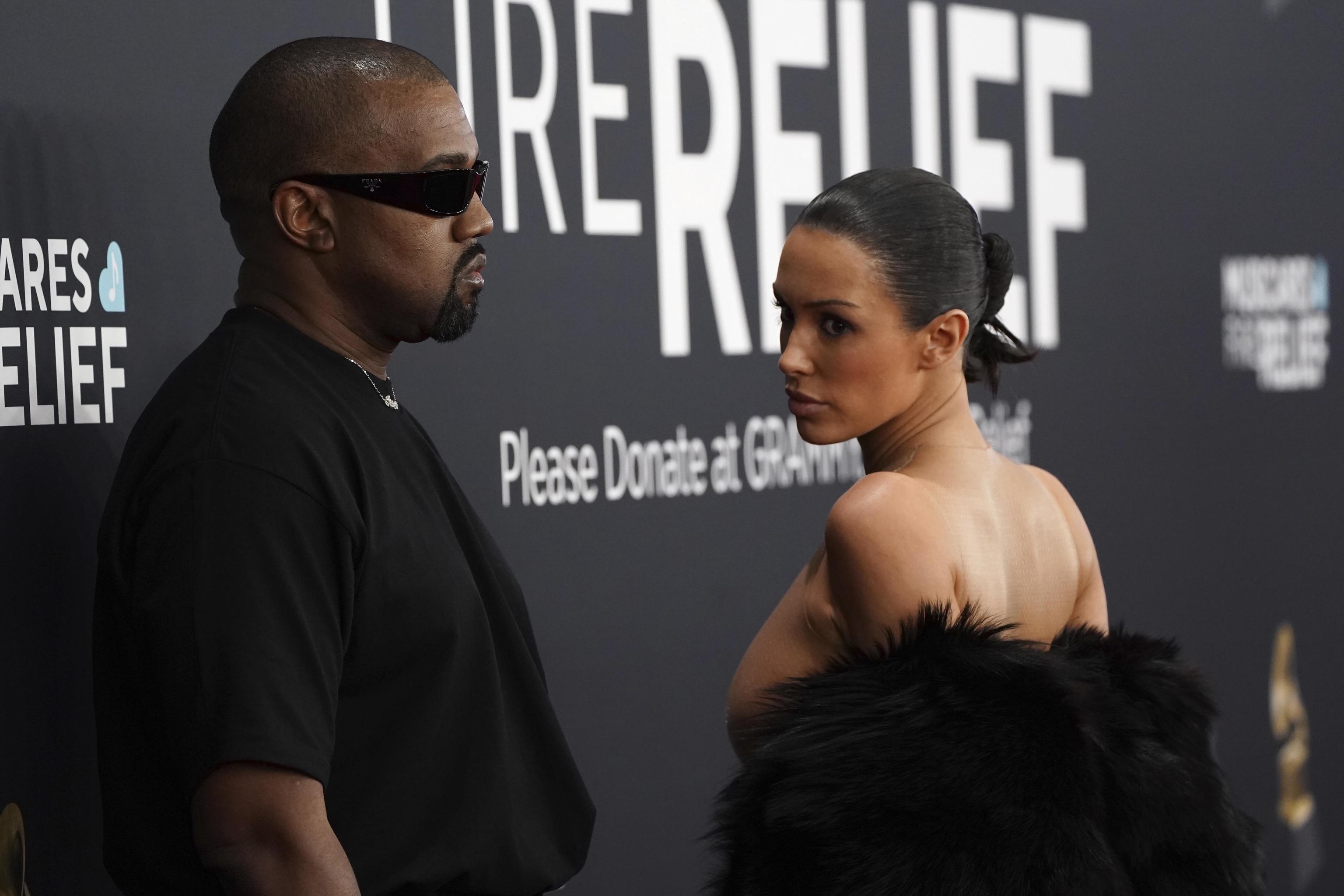 Kanye West and Bianca Censori arrive at the 67th annual Grammy Awards.