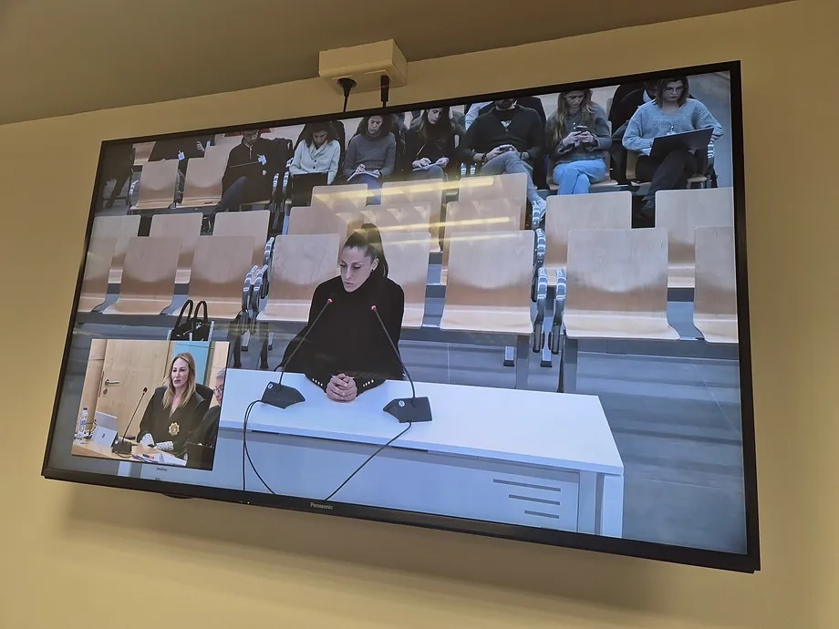 Jennifer Hermoso answers the prosecutor's questions in the trial at the Audiencia Nacional.