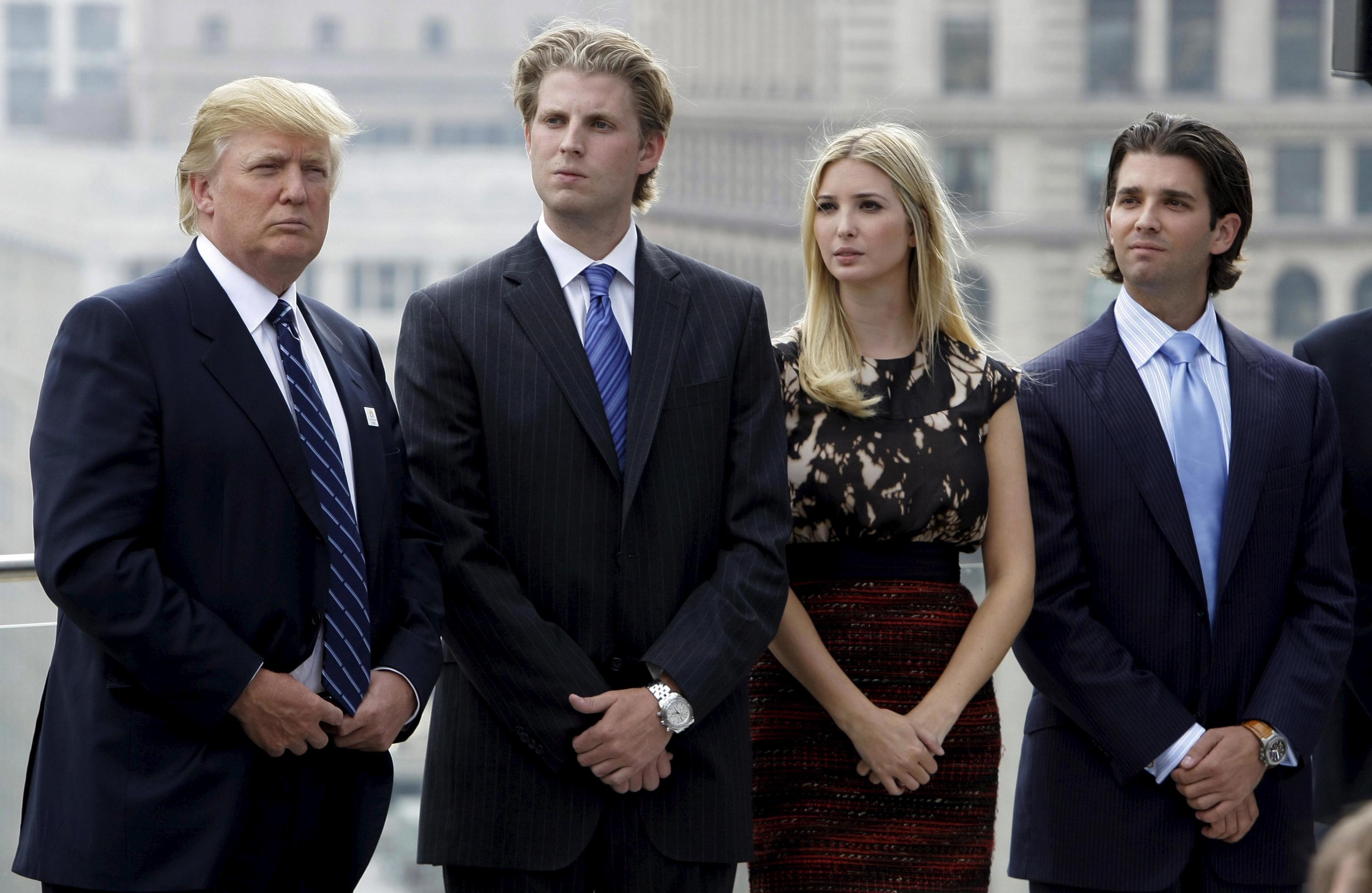 Trump with his sons and daughter in a picture in 2011.