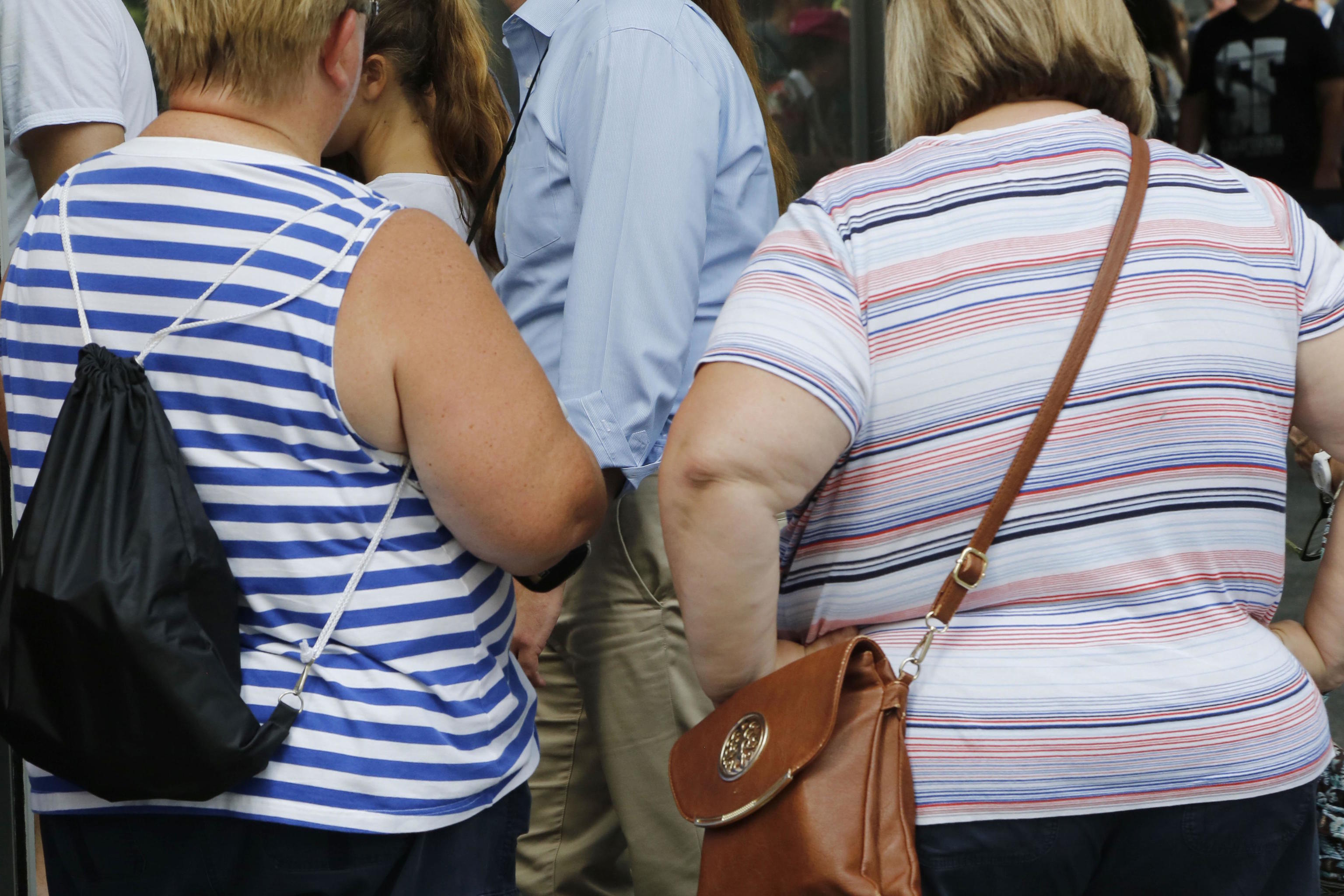 Two overweight women in New York.