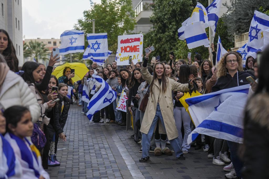 Friends and relatives welcome former Israeli hostage Daniella Gilboa, who was recently released from Hamas captivity in Gaza