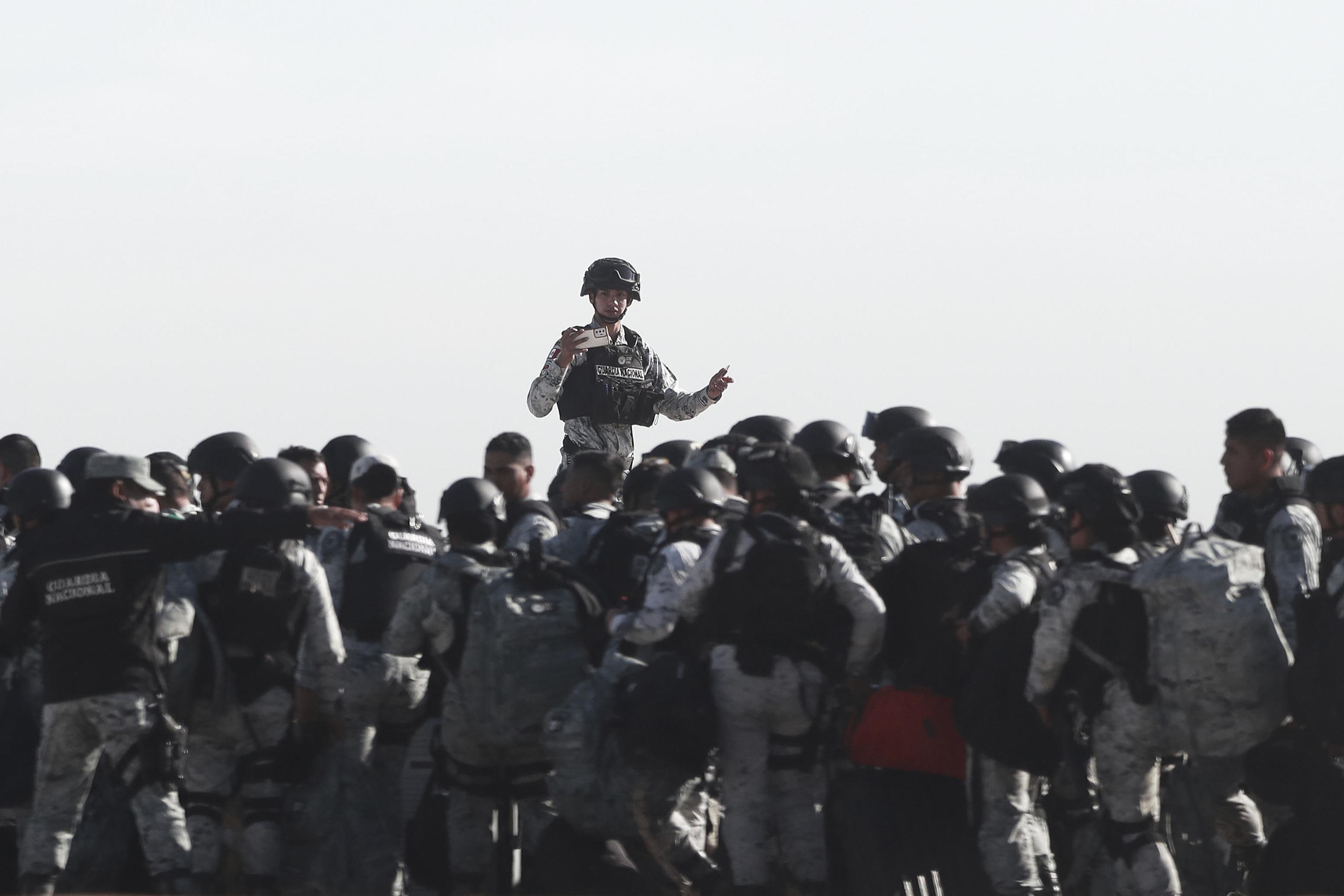 Members of the Mexican National Guard arrive to Ciudad Juarez to reinforce the border.