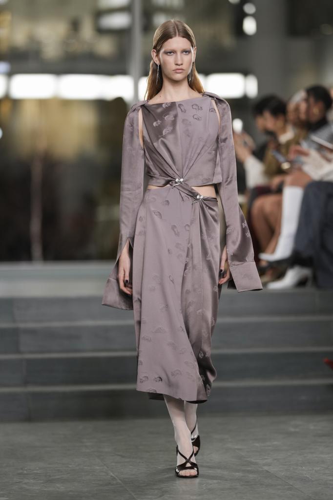 A model walks the runway during the Tory Burch Fall/Winter 2025 fashion show as part of New York Fashion Week