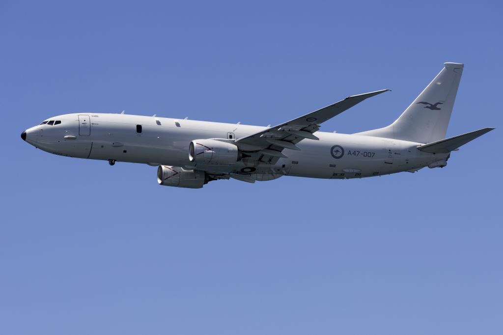 An Australian Air Force P-8 Poseidon aircraft