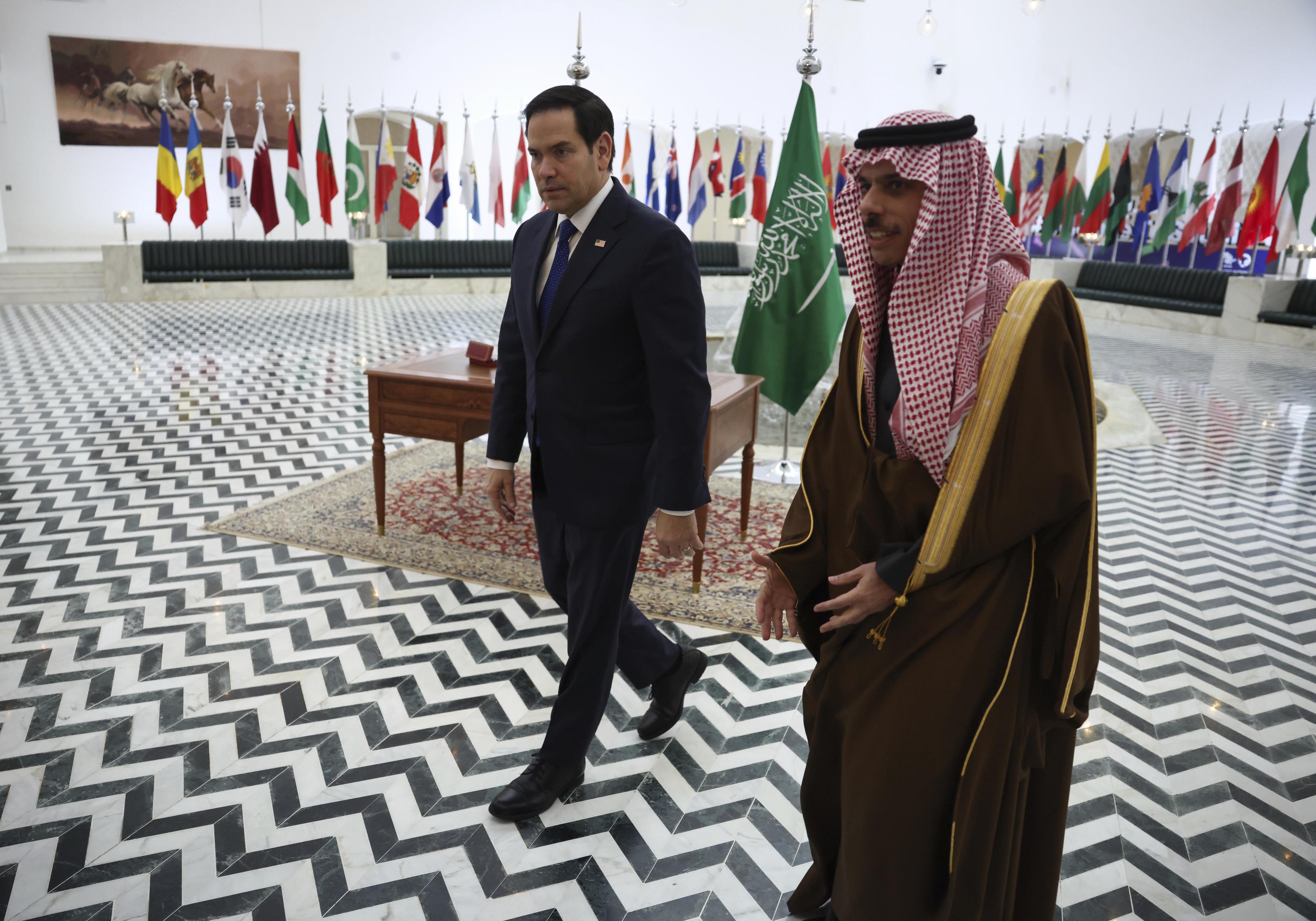 Marco Rubio meets with Saudi Foreign Minister Prince Faisal.