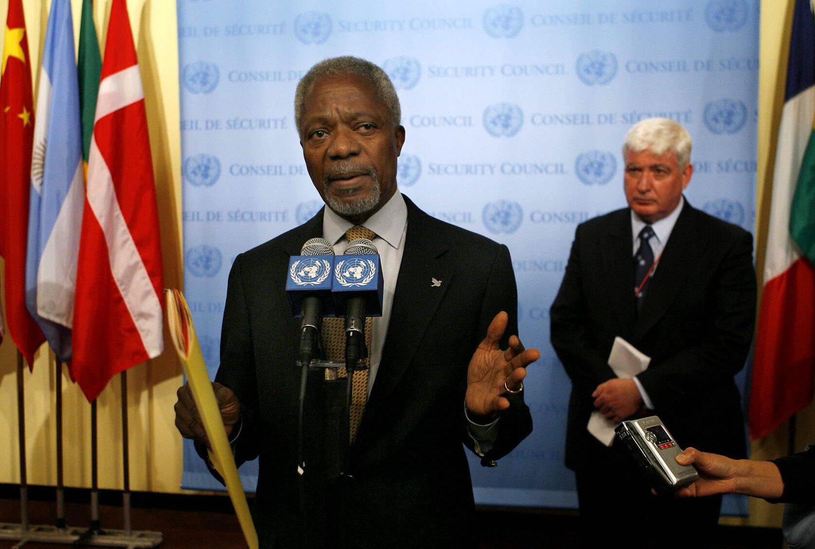 The then Secretary General of the United Nations, Kofi Annan.