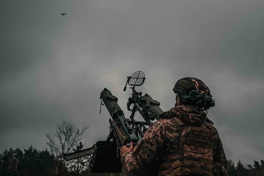 Anti-aircraft training to shoot down drones.