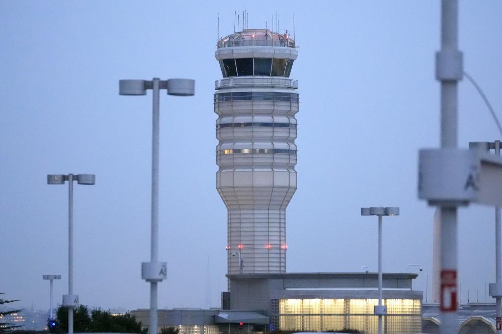 The air traffic control tower at Ronald Reagan Washington National Airport