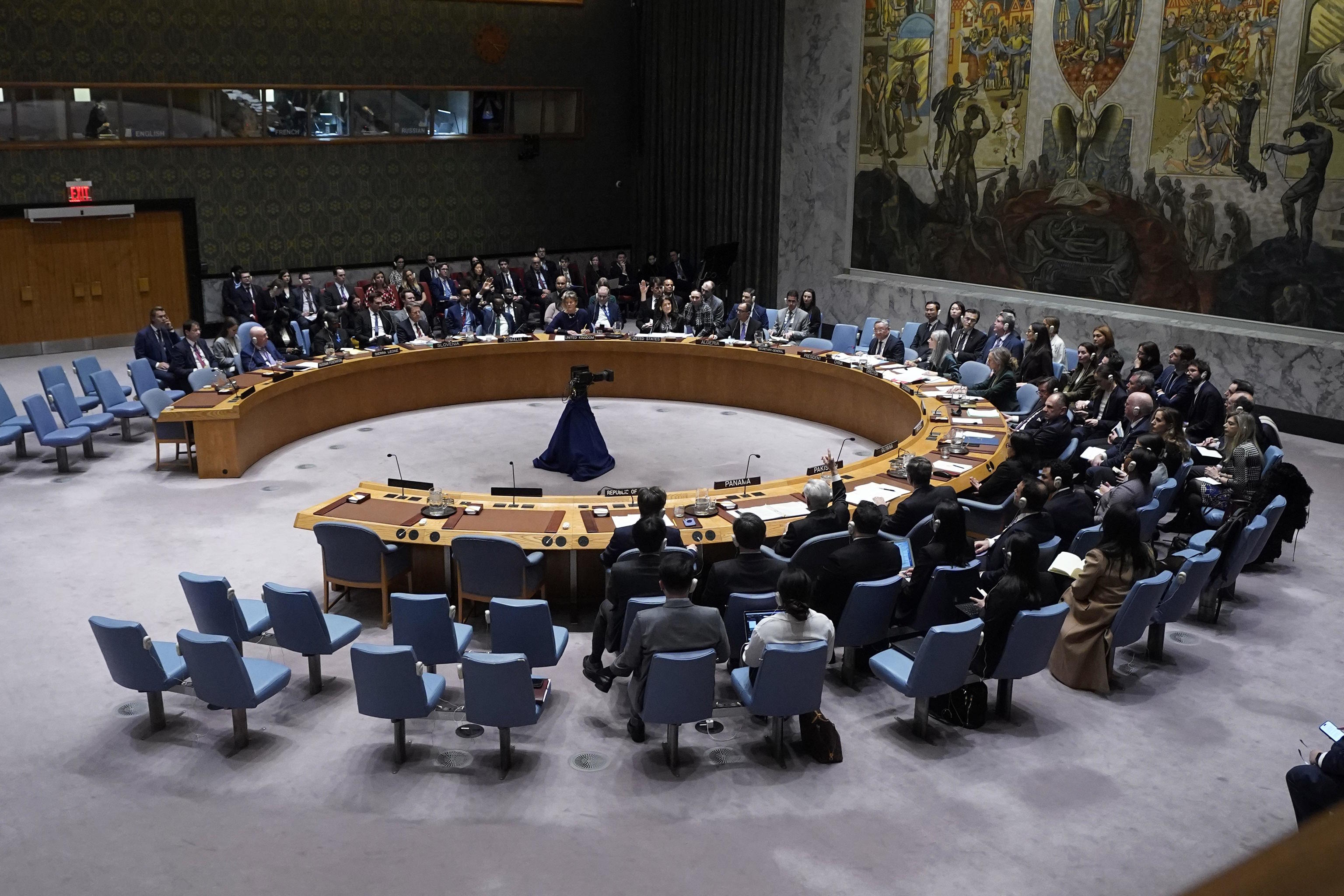 The UN Security Council votes.