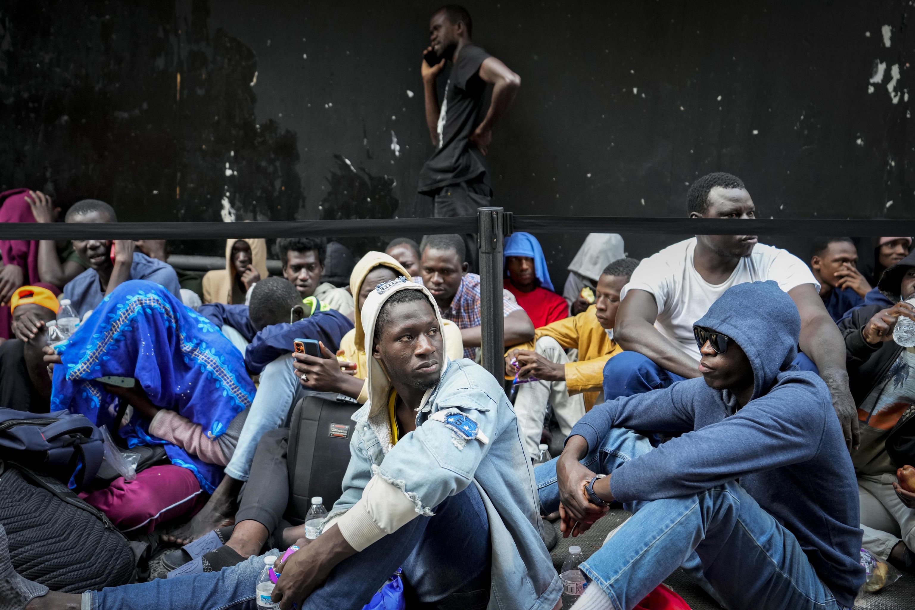 Migrants in New York.