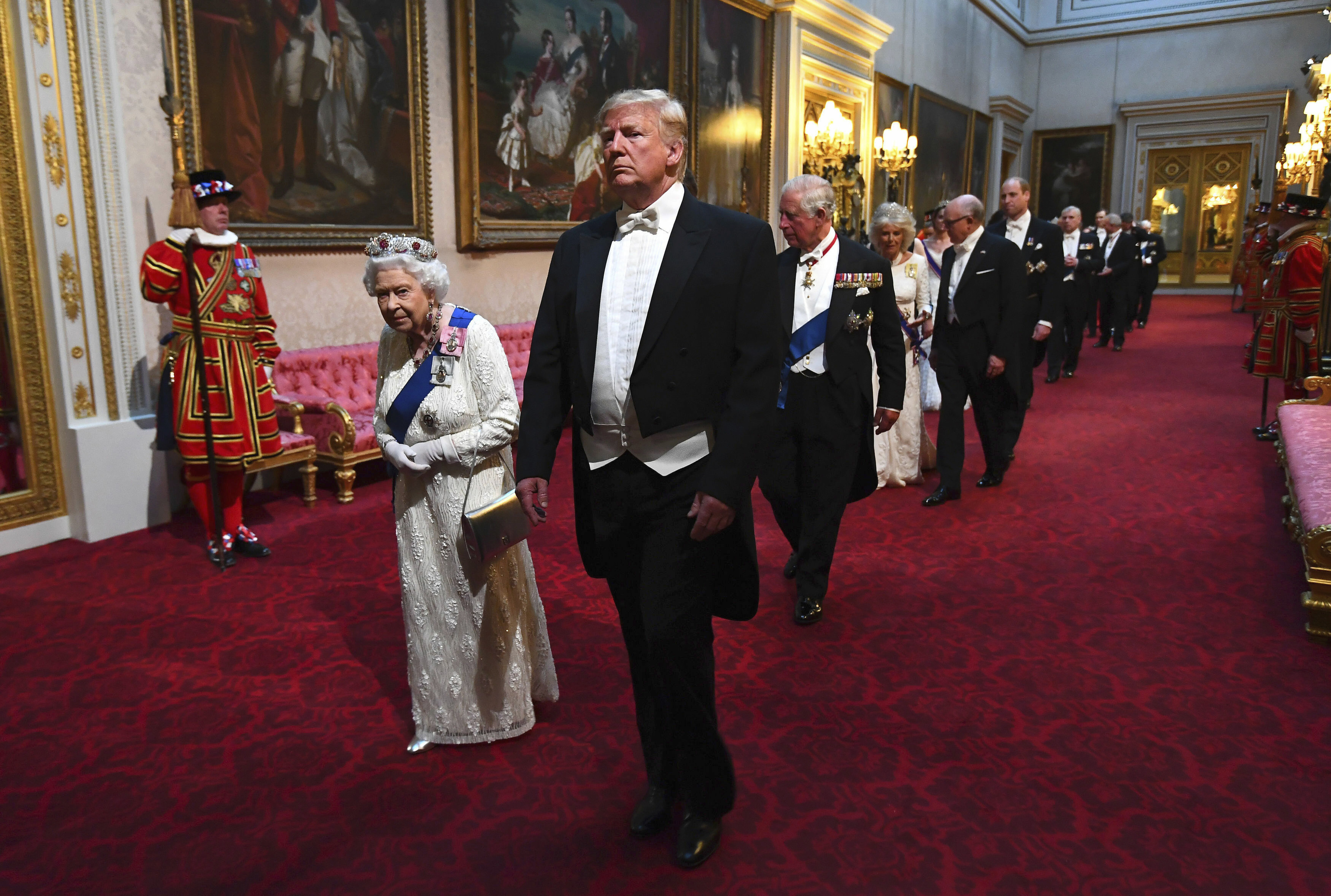 Queen Elizabeth II and U.S. President Donald Trump.