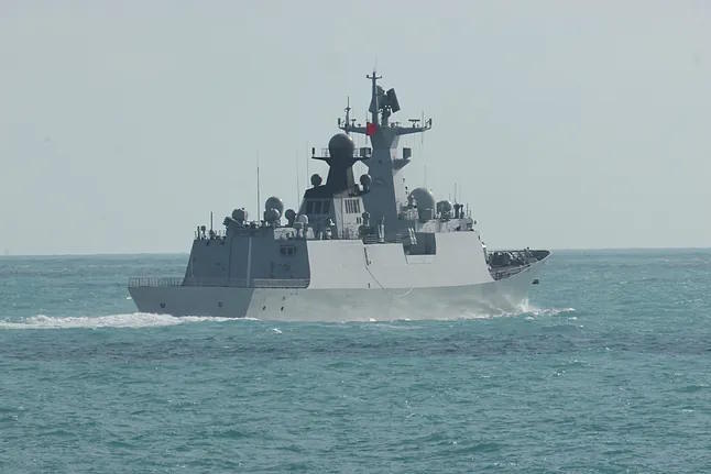 The Chinese frigate Hengyang, photographed by Australian military personnel while sailing in the Tasman Sea.