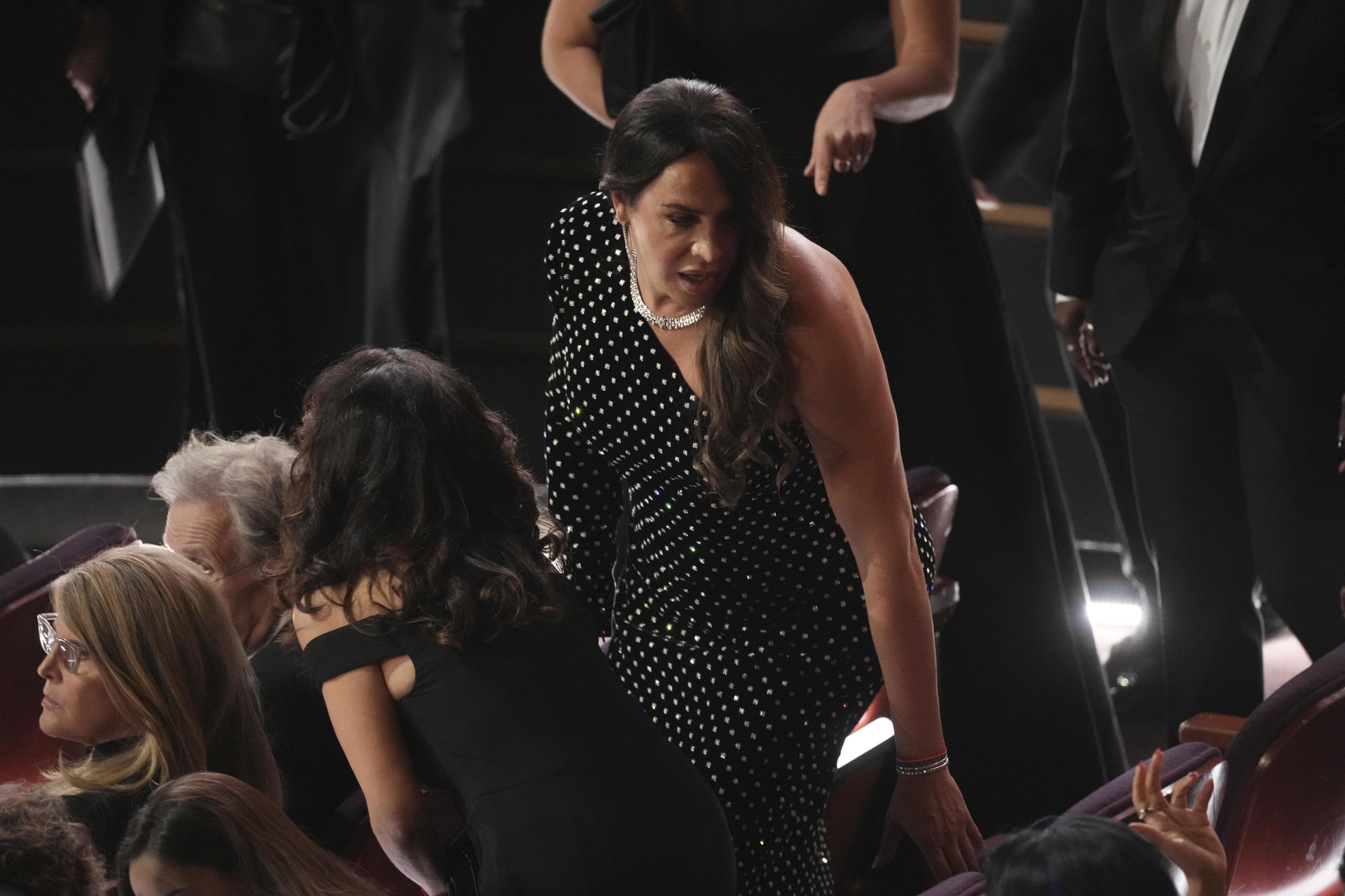 Karla Sofa Gascn appears in the audience during the Oscars.