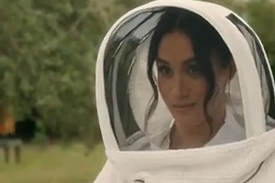 Meghan Markle, practicing beekeeping in the series.