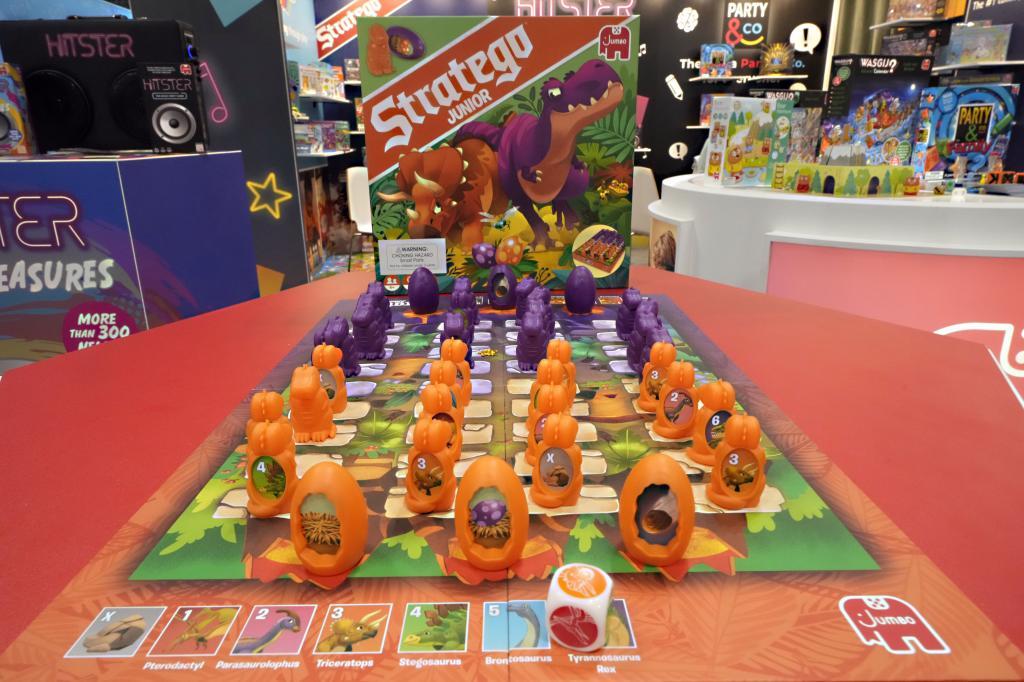 Startego Junior is displayed in the Jumbo Group booth at the Toy Fair