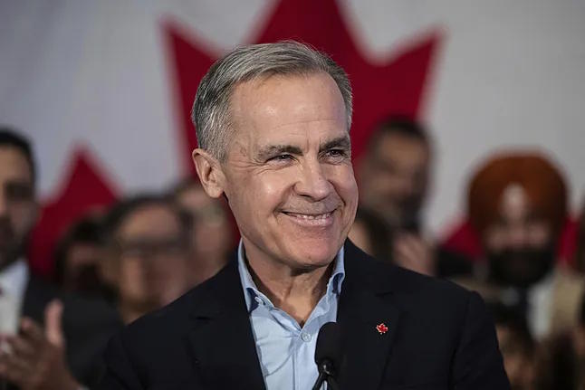 Mark Carney, during the launch of his campaign for the leadership of the Liberal Party in Edmonton, in January.