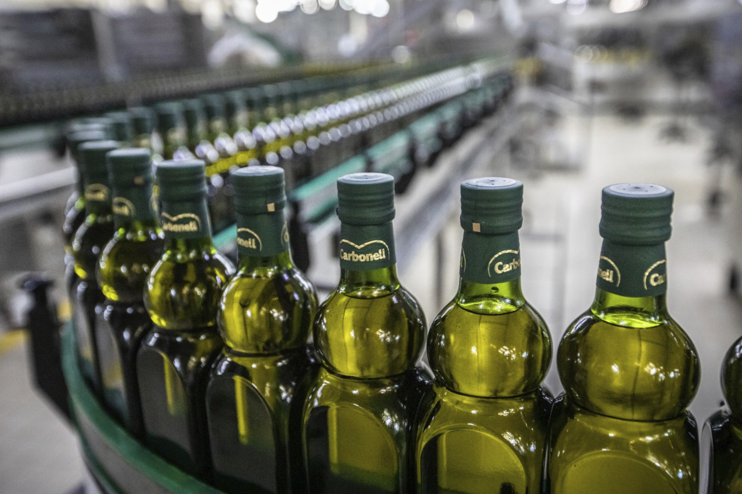 Bottle of olive oil.