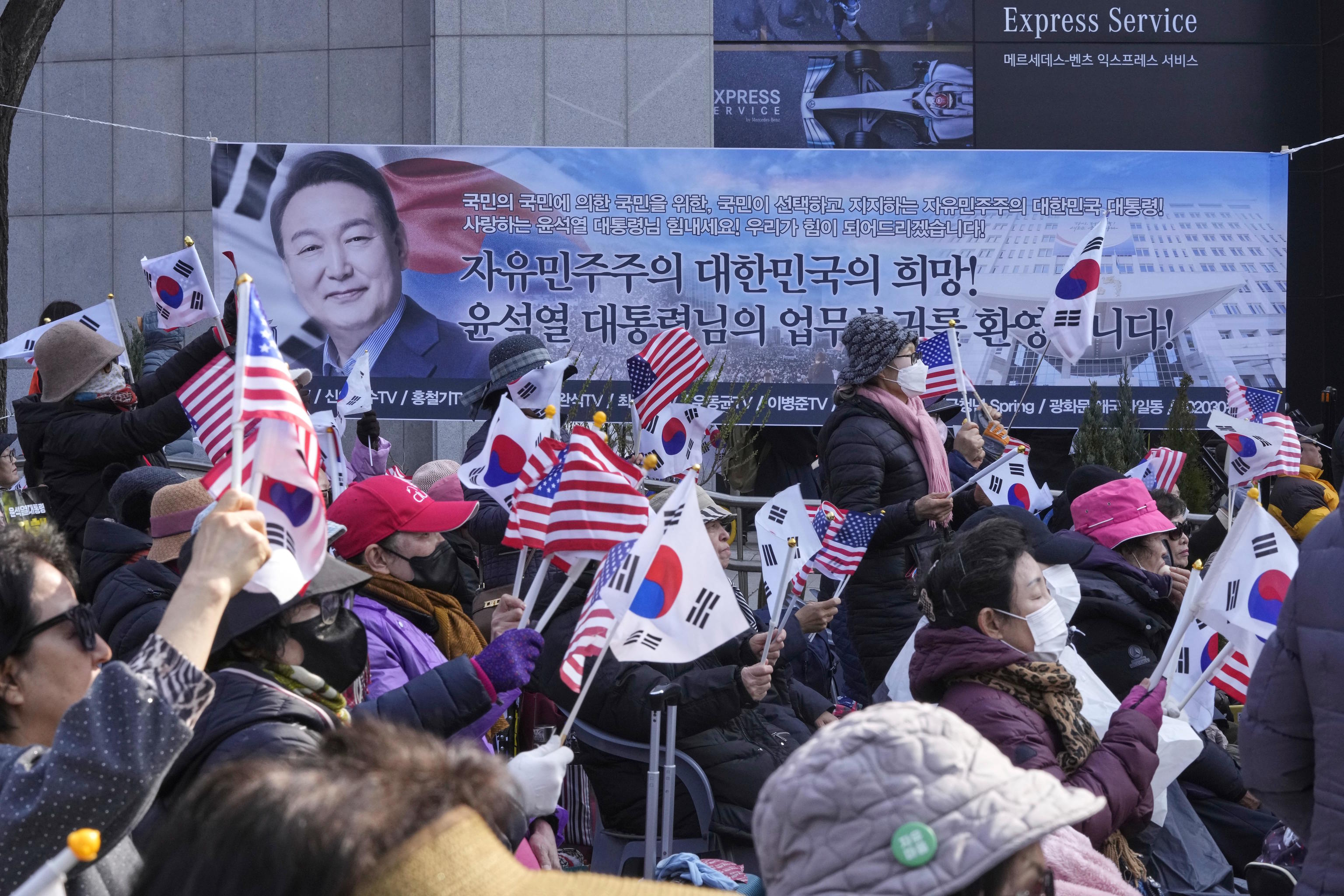 Supporters of impeached South Korean President Yoon Suk Yeol.