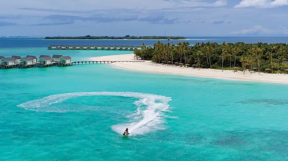 Water sports in front of the villas.