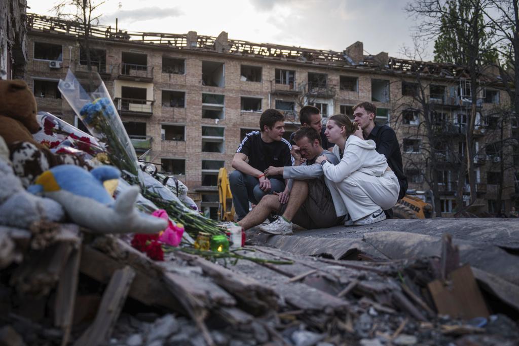 Friends of Danylo Khudia, 17, who was killed on Thursday by a Russian strike