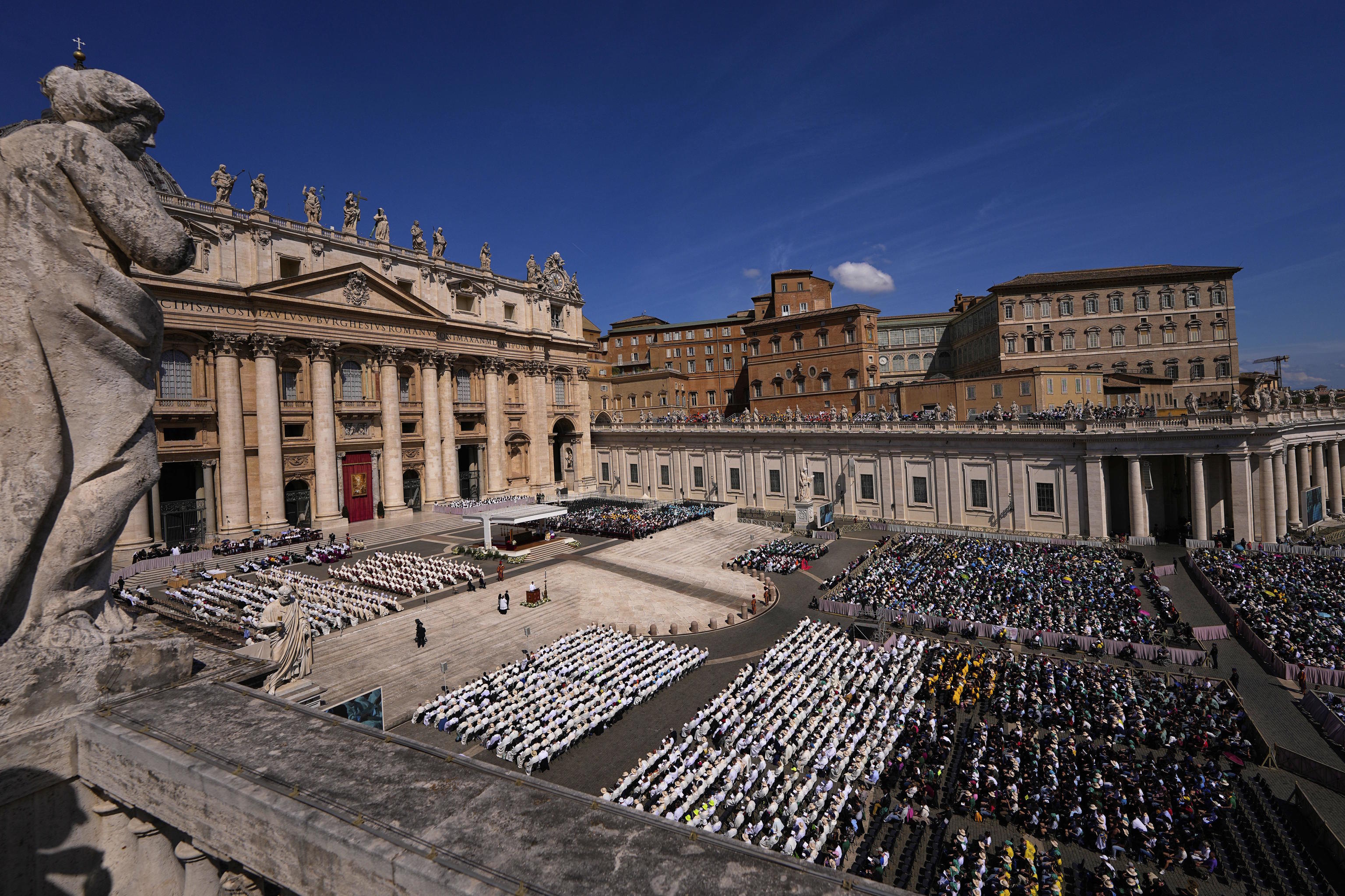 Funeral for the Pope in St. Peter's Square at the Vatican.