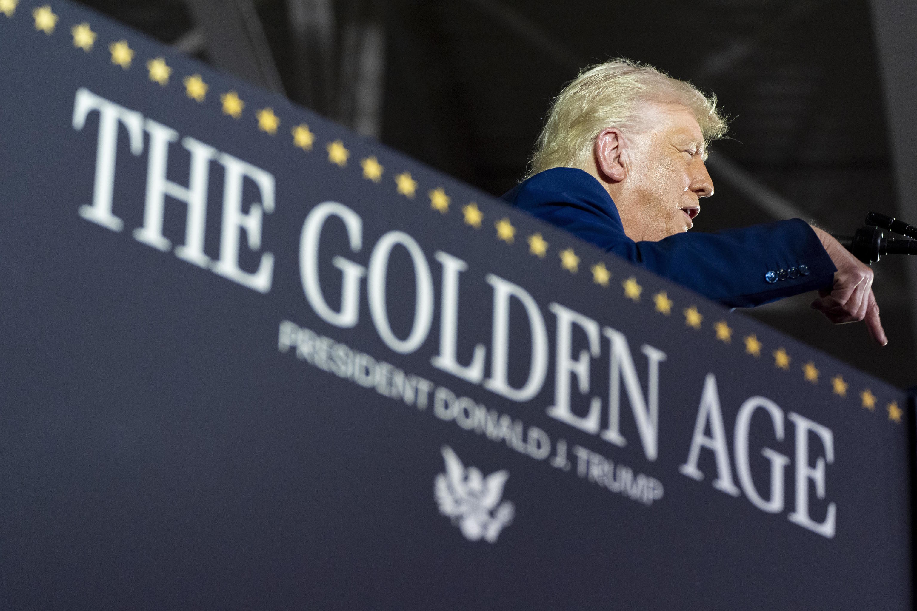 President Donald Trump speaks on his first 100 days.