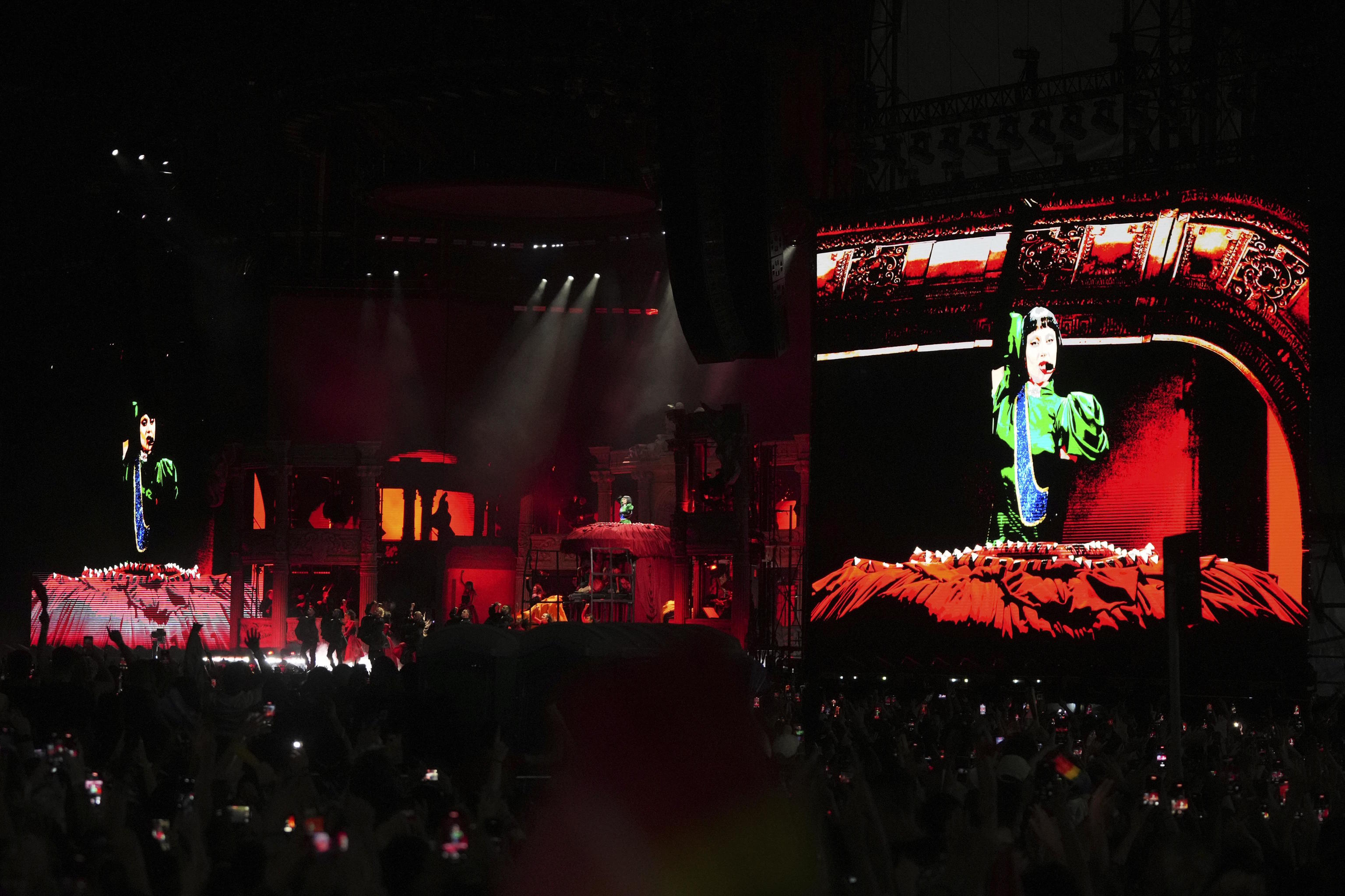 Lady Gaga performs during her free concert on Copacabana Beach.