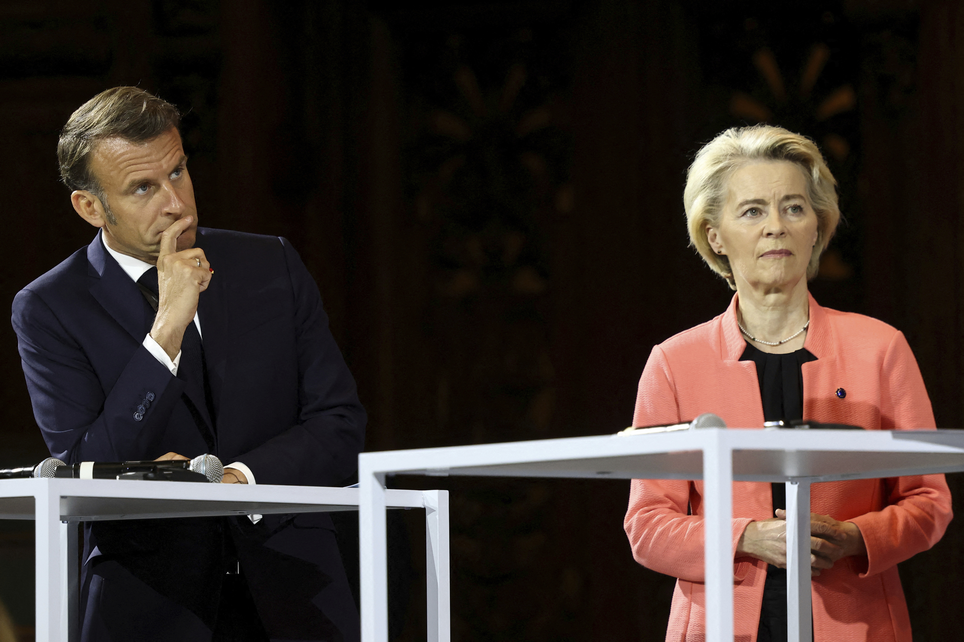 French President Emmanuel Macron and European Commission President Ursula Von der Leyen.