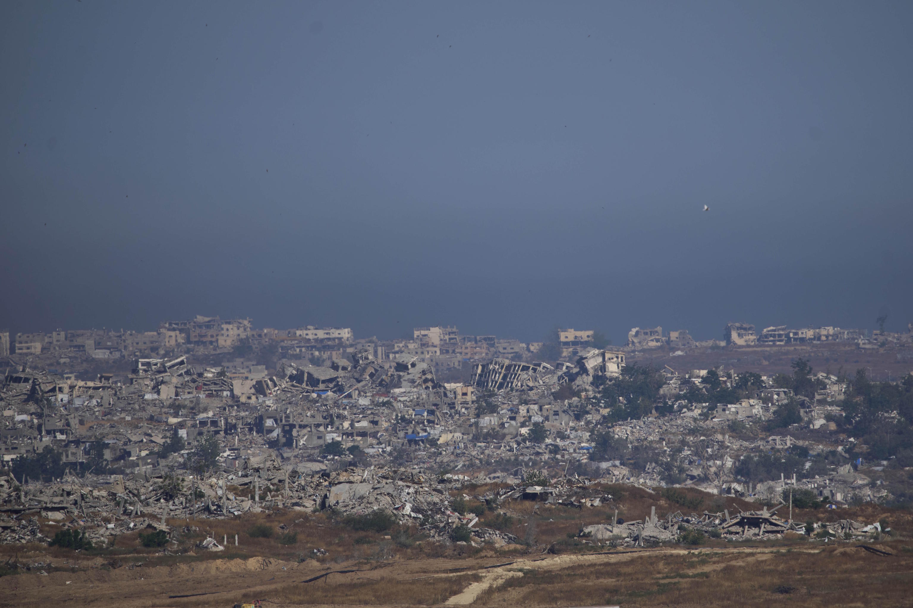 Destroyed buildings in the Gaza Strip.