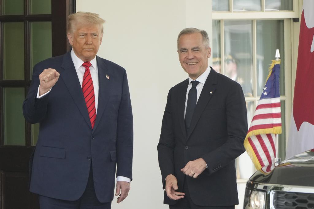 U.S. President Donald Trump with Canadian Prime Minister Mark Carney.