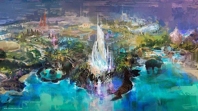 An image interpreting how Disney Theme Park Resort will look on Yas Island, Abu Dhabi.