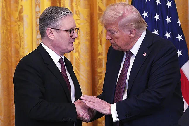 Starmer and Trump, after a meeting at the White House in late February.
