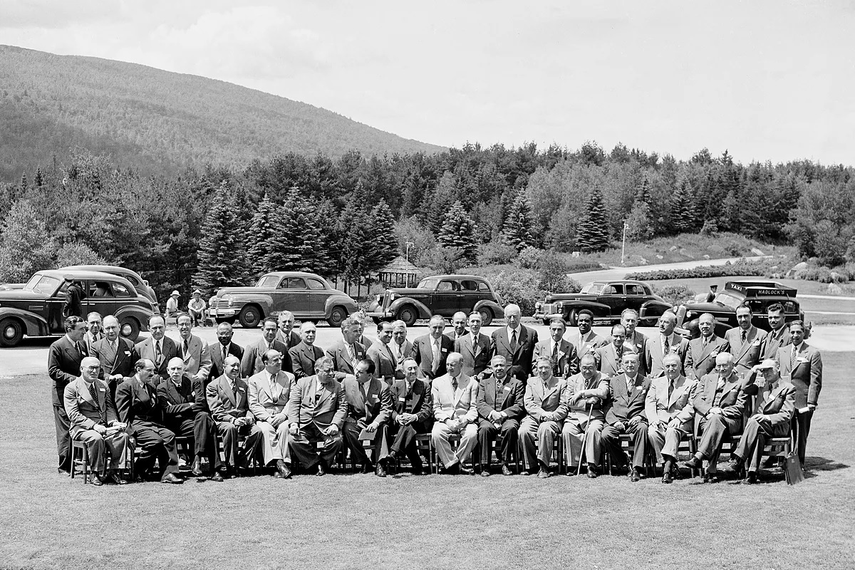 The heads of the 44 delegations present at the Monetary and Financial Conference of the UN, held in Bretton Woods in 1944.