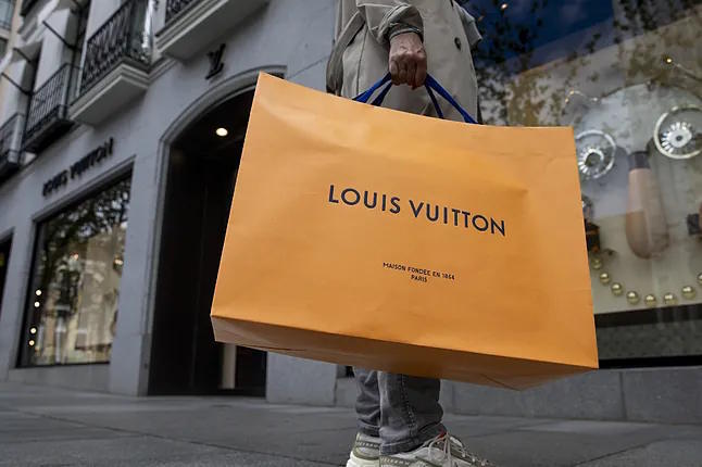 Louis Vuitton store on Serrano Street in Madrid, Spain.