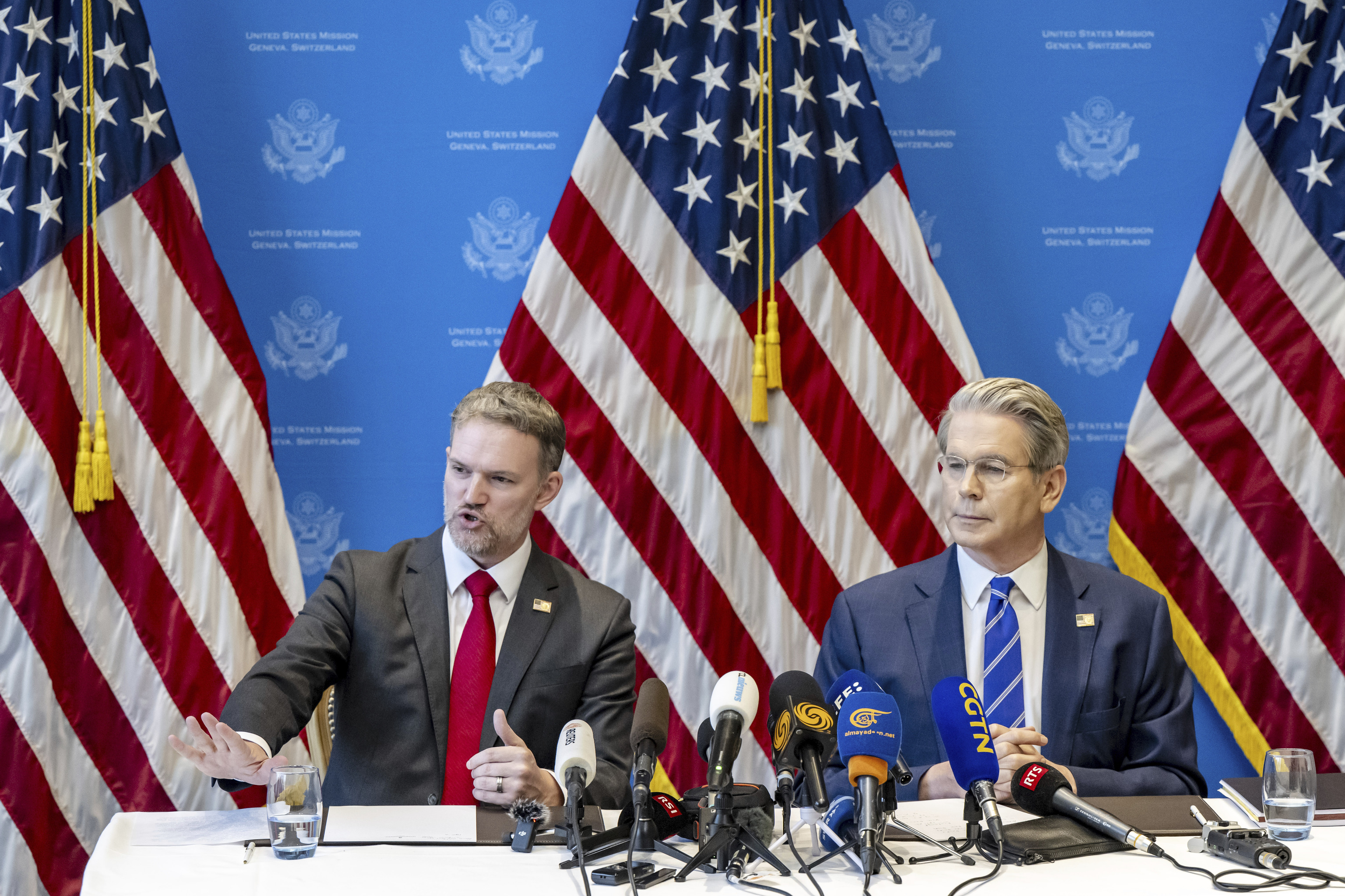 U.S. Trade Representative Jamieson Greer, left, and U.S. Secretary of the Treasury Scott Bessent.