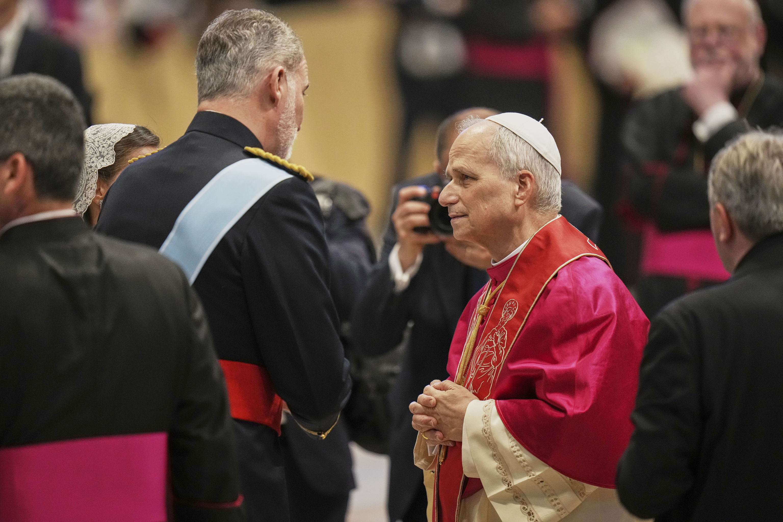 Pope Leo XIV's meets Spanish King Felipe VI.