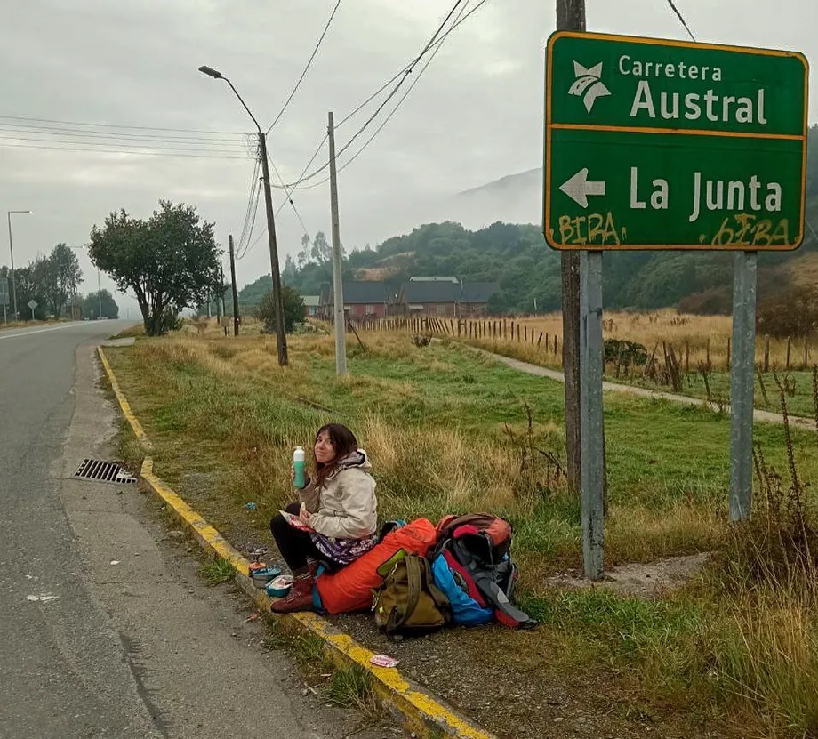The woman from Alicante, in Patagonia.