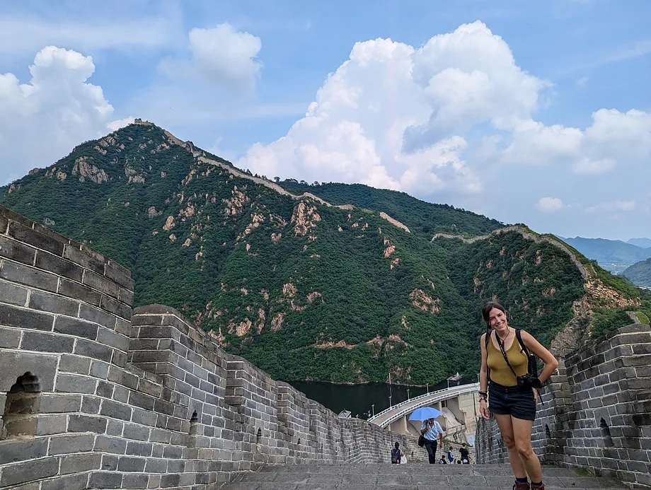 The researcher, at the Great Wall of China.