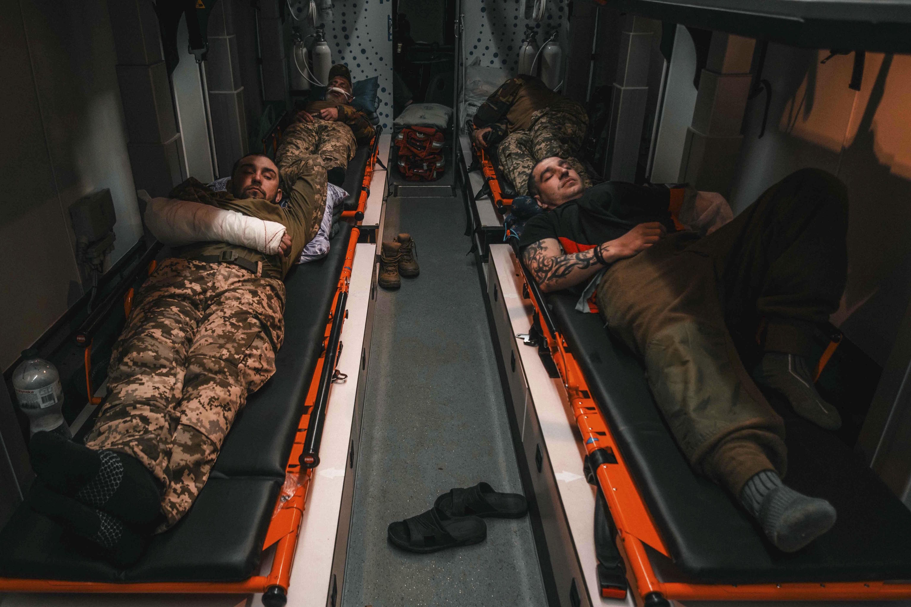 Wounded ukrainian soldiers.