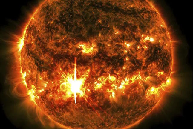 Image of a solar flare captured by a telescope.